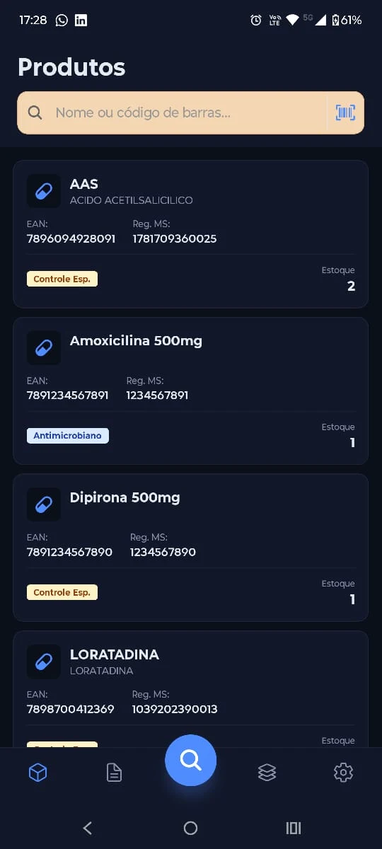 Aplicativo SNGPC Pro na tela do celular