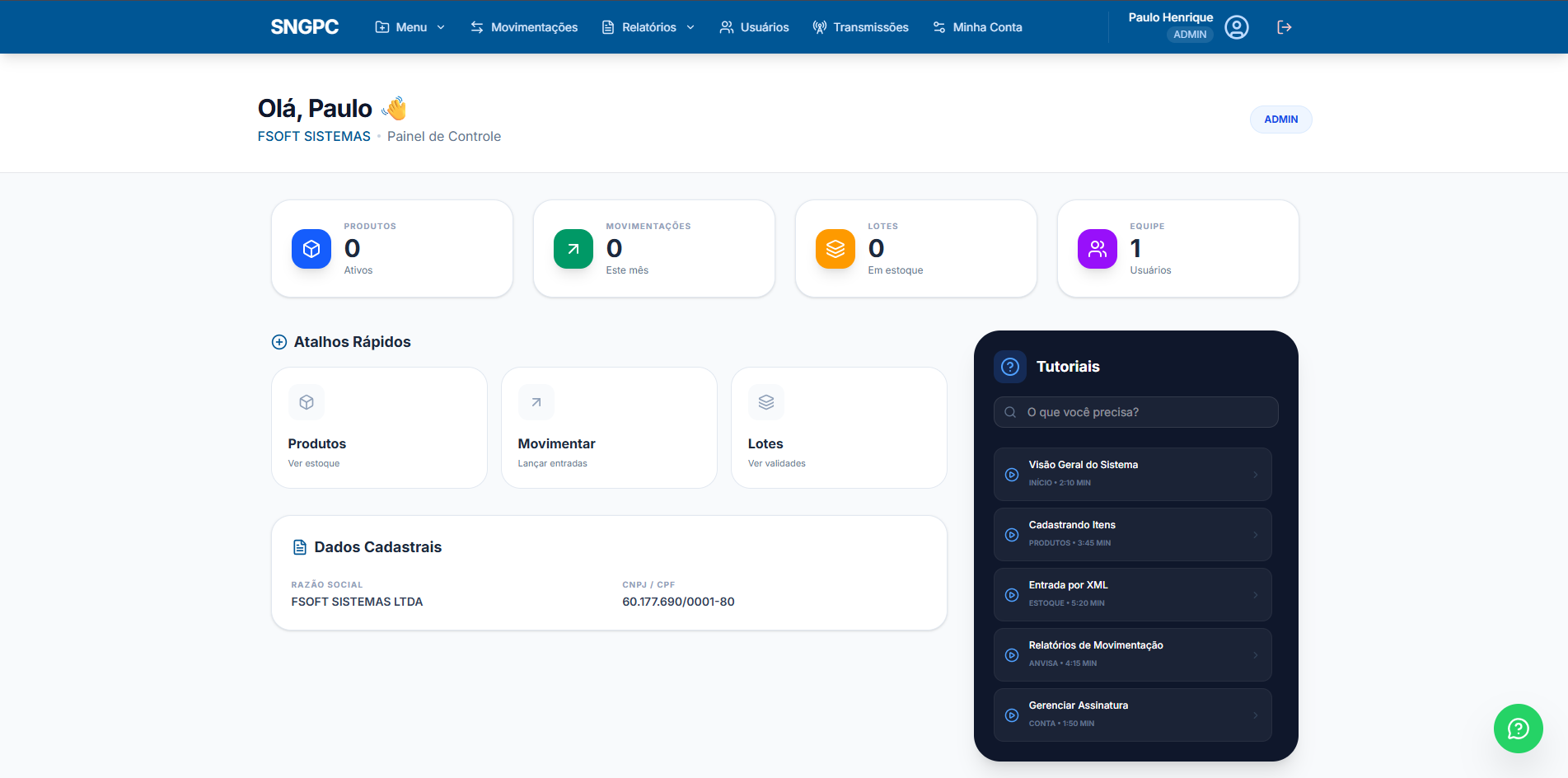 Print do Dashboard do SNGPC Pro